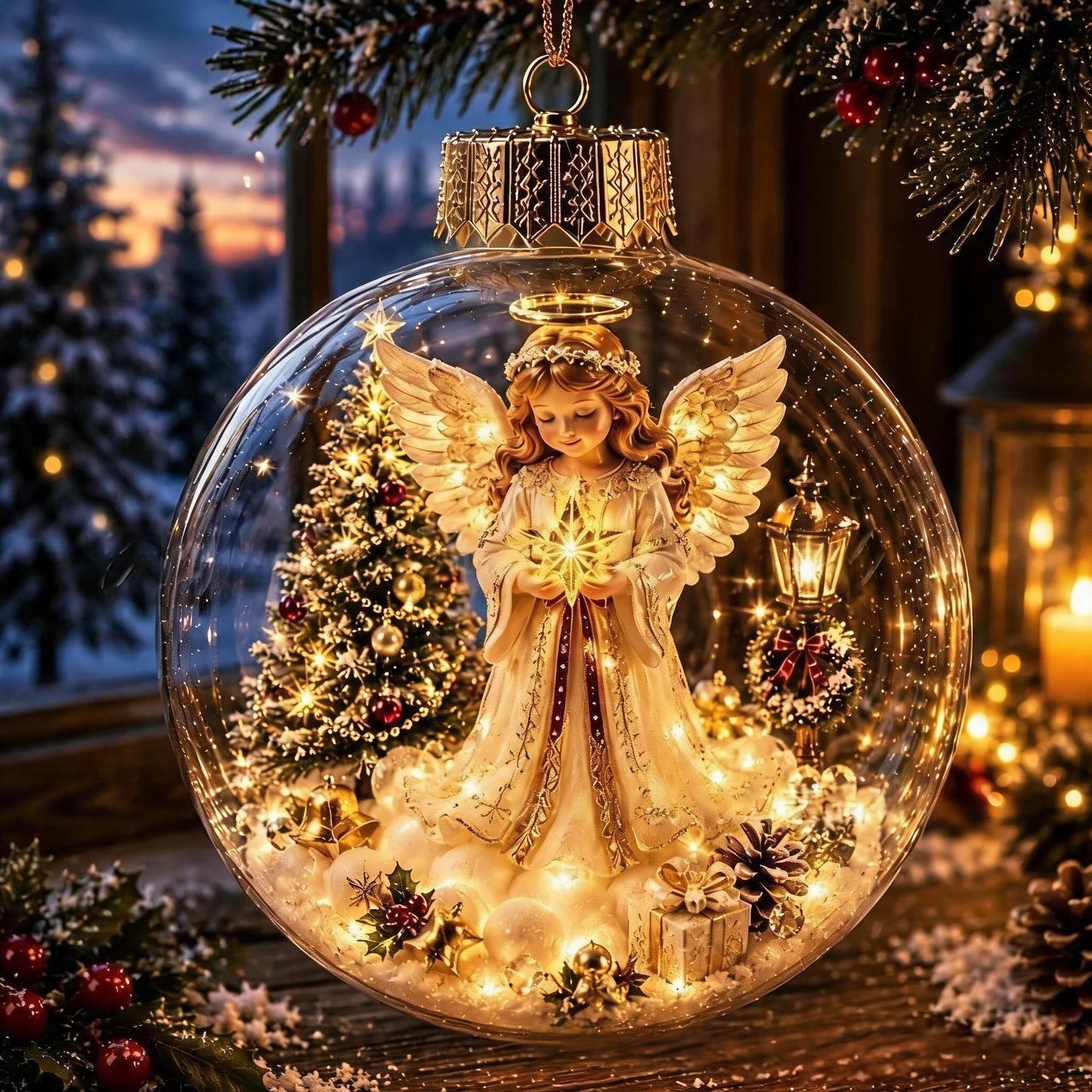 🎄Décoration de Noël lumineuse en forme de diorama – Un petit monde hivernal dans la paume de votre main👼