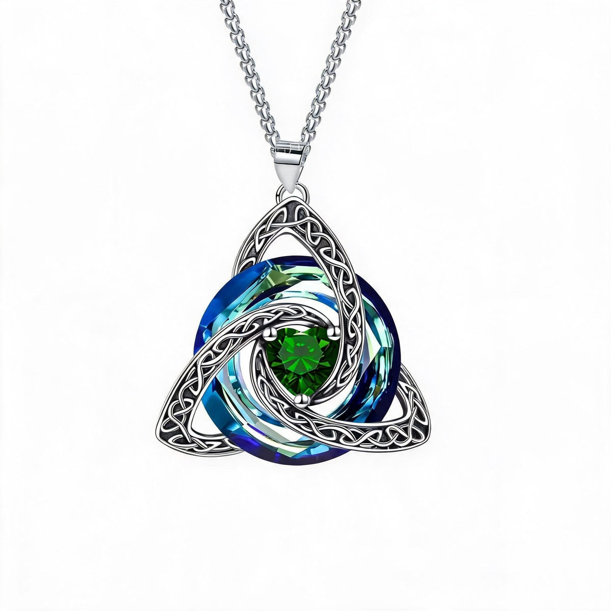 ✨Collier avec pierre de naissance et nœud celtique de la Trinité – Un symbole chargé de sens, représentant l'amour et le lien ❤️