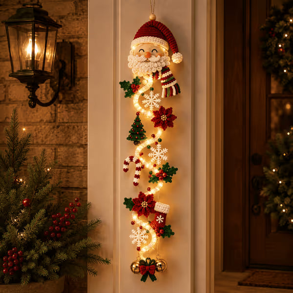 🎄 Accroche-porte de Noël lumineux ✨ Décoration festive pour la maison