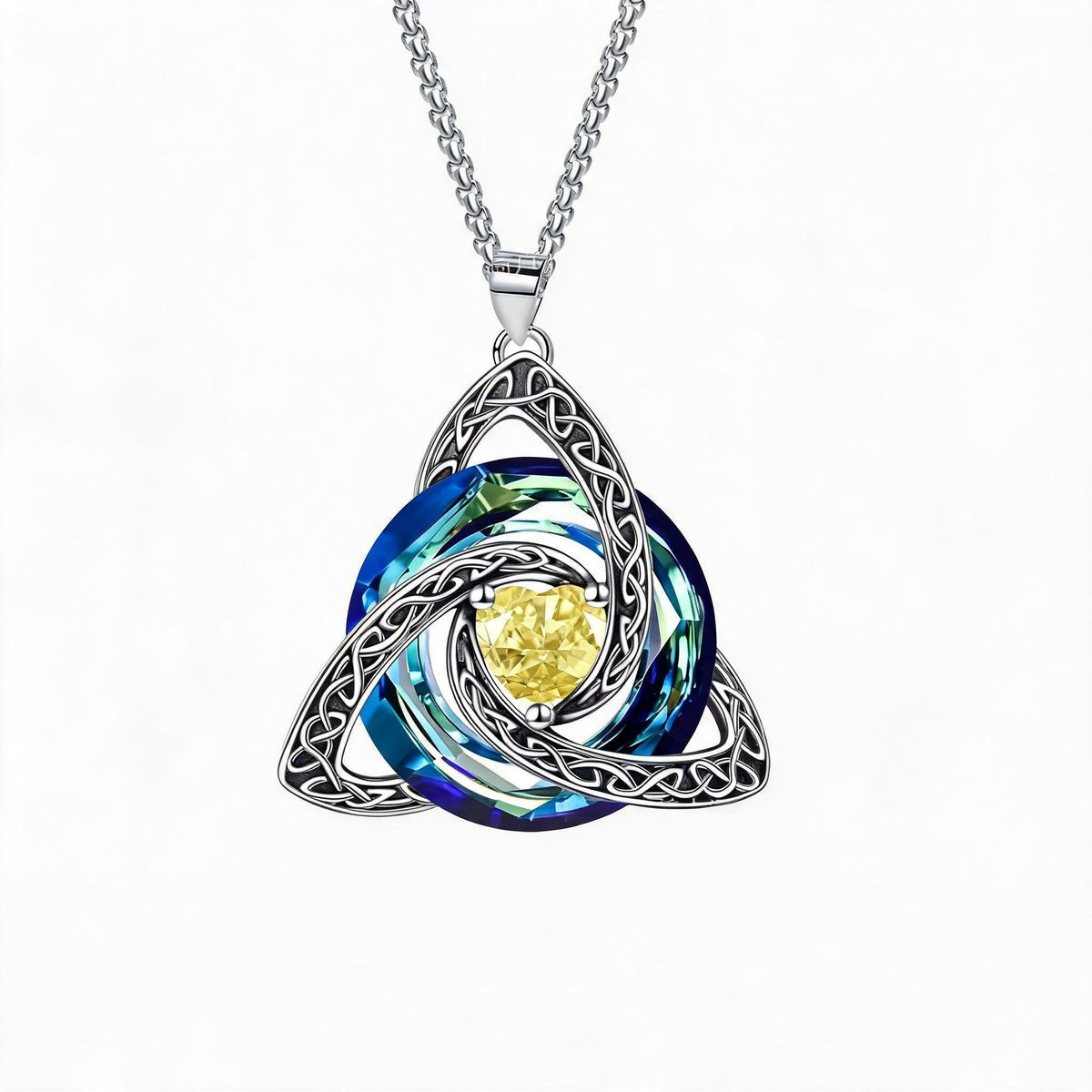 ✨Collier avec pierre de naissance et nœud celtique de la Trinité – Un symbole chargé de sens, représentant l'amour et le lien ❤️