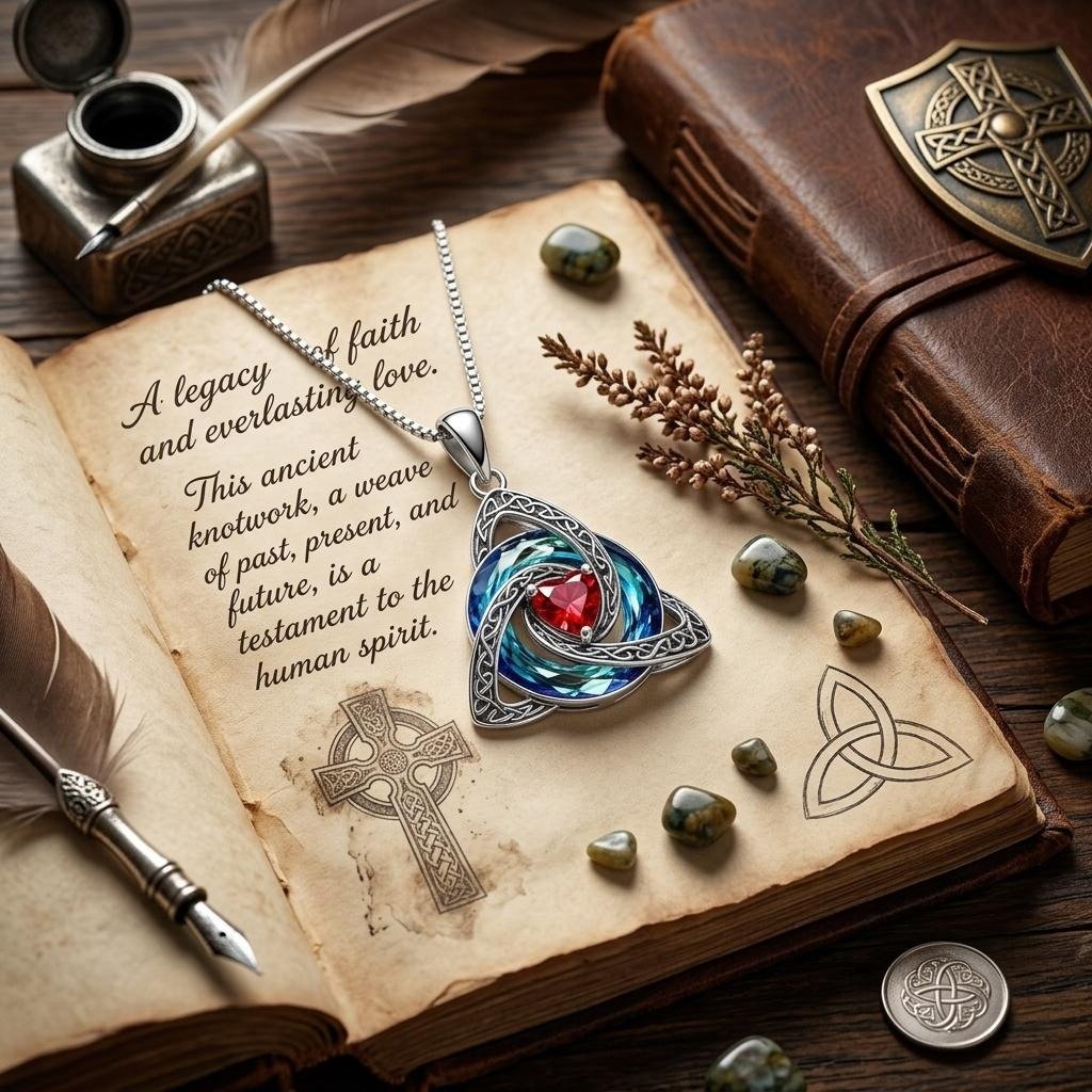 ✨Collier avec pierre de naissance et nœud celtique de la Trinité – Un symbole chargé de sens, représentant l'amour et le lien ❤️