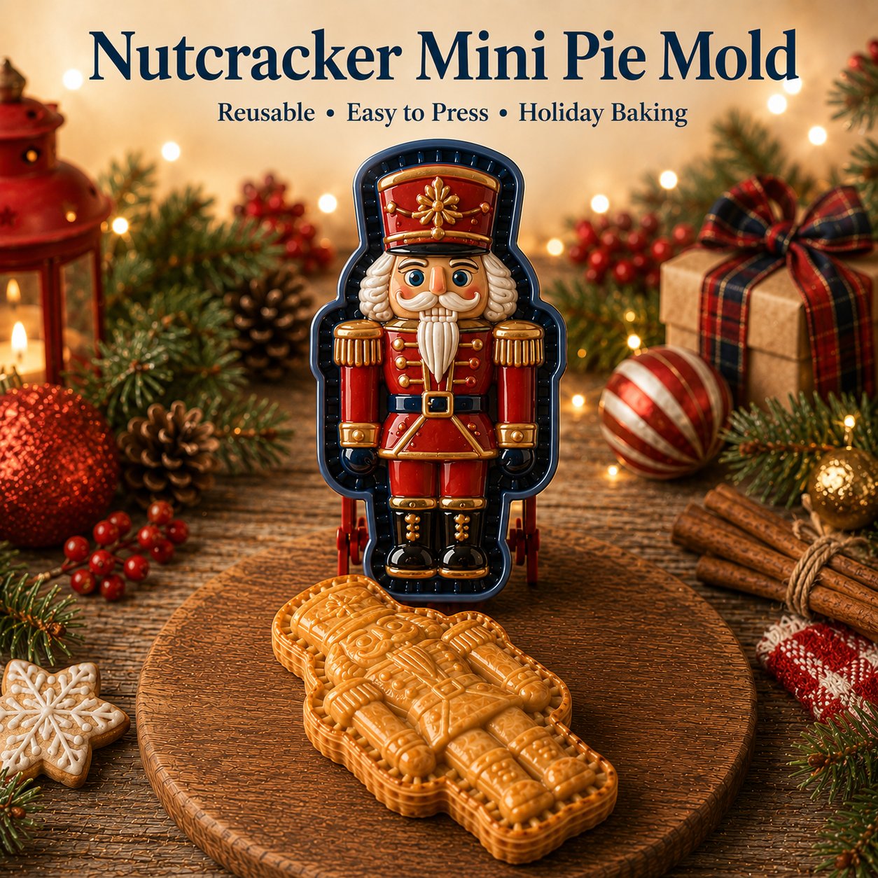 🎄  Collection de 8 moules à mini-tartes de Noël