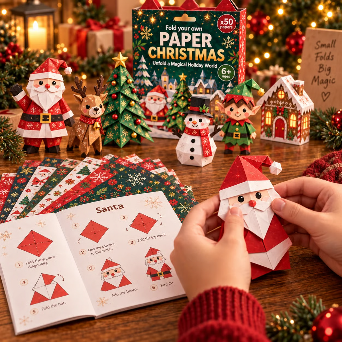 🎄Kit de bricolage de Noël en papier – 250 feuilles, 5 thèmes festifs🌟