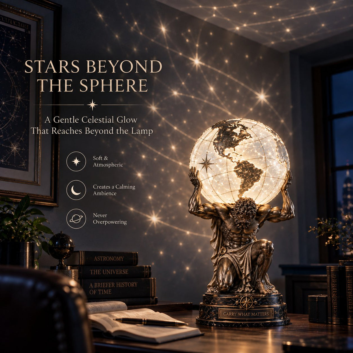 🌍 Lampe « Atlas » en forme de globe terrestre lumineux 🌌