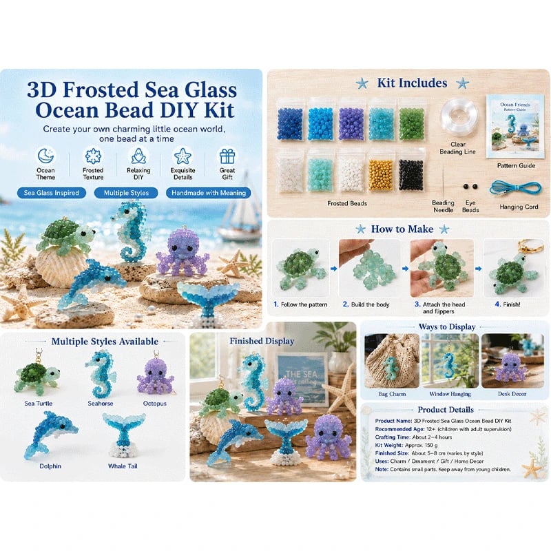 🐳 Kit de bricolage pour créer des perles style verre de mer givré