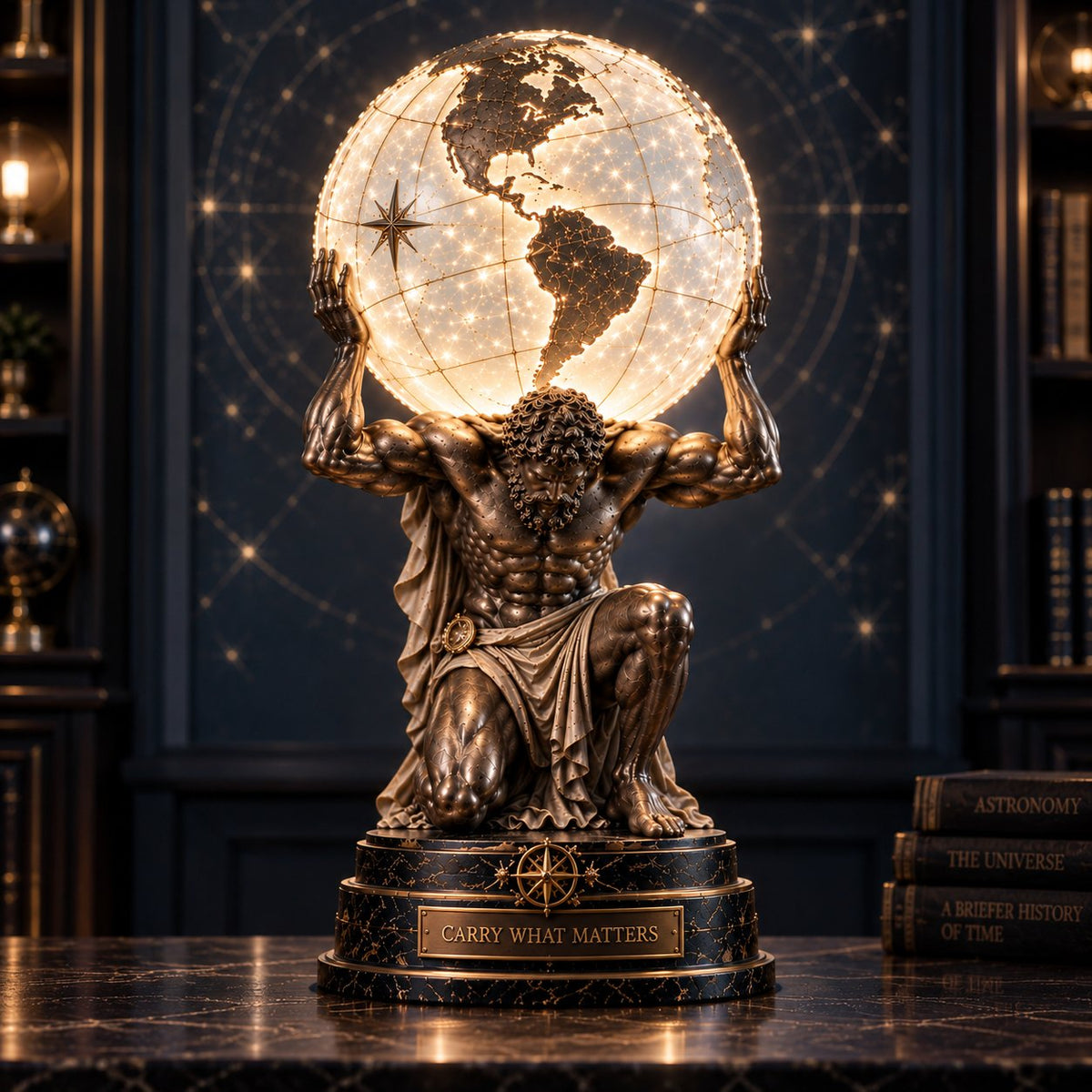 🌍 Lampe « Atlas » en forme de globe terrestre lumineux 🌌