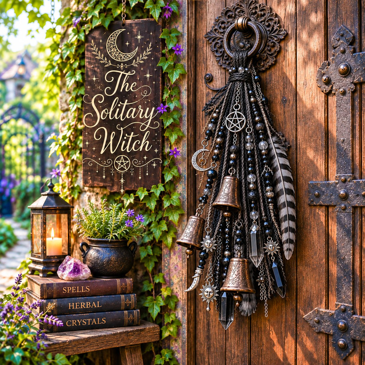 🔮Clochette de décoration pour porte sur le thème des sorcières | 🌙Clochettes, cristaux et décorations suspendues sur le thème du ciel