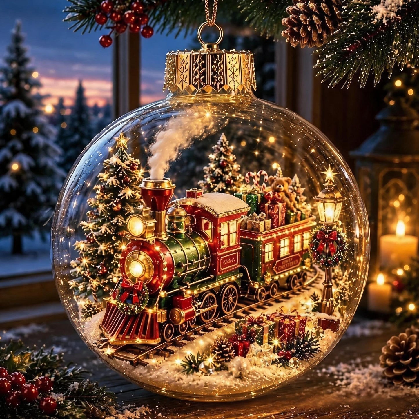 🎄Décoration de Noël lumineuse en forme de diorama – Un petit monde hivernal dans la paume de votre main👼