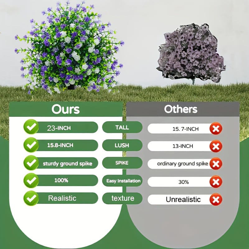 🌸Arbres artificiels en pot avec piquets de fixation au sol