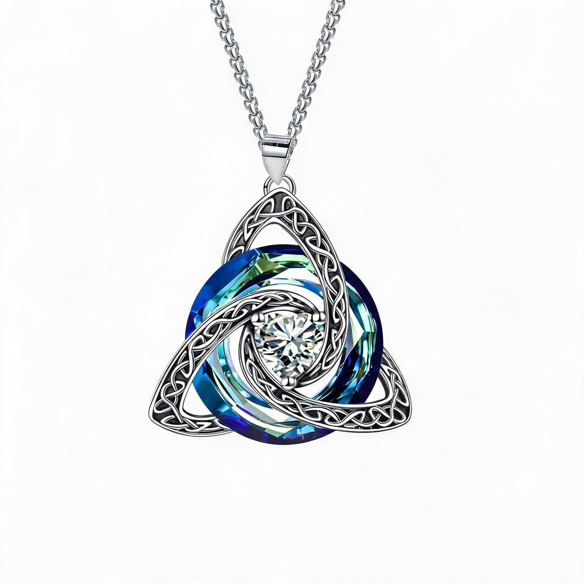 ✨Collier avec pierre de naissance et nœud celtique de la Trinité – Un symbole chargé de sens, représentant l'amour et le lien ❤️