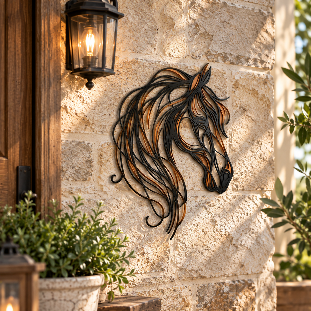 🐎Décoration murale en métal ajouré représentant une tête de cheval