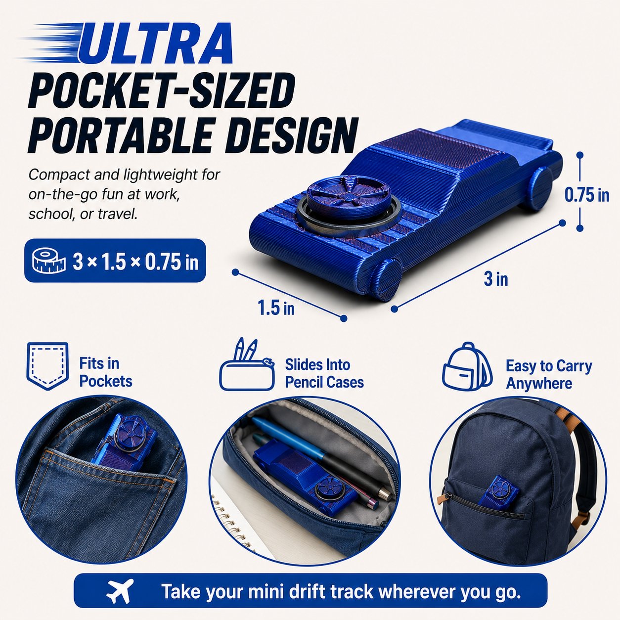 🏎️ Le FidgetDrifter | Petite voiture de drift anti-stress