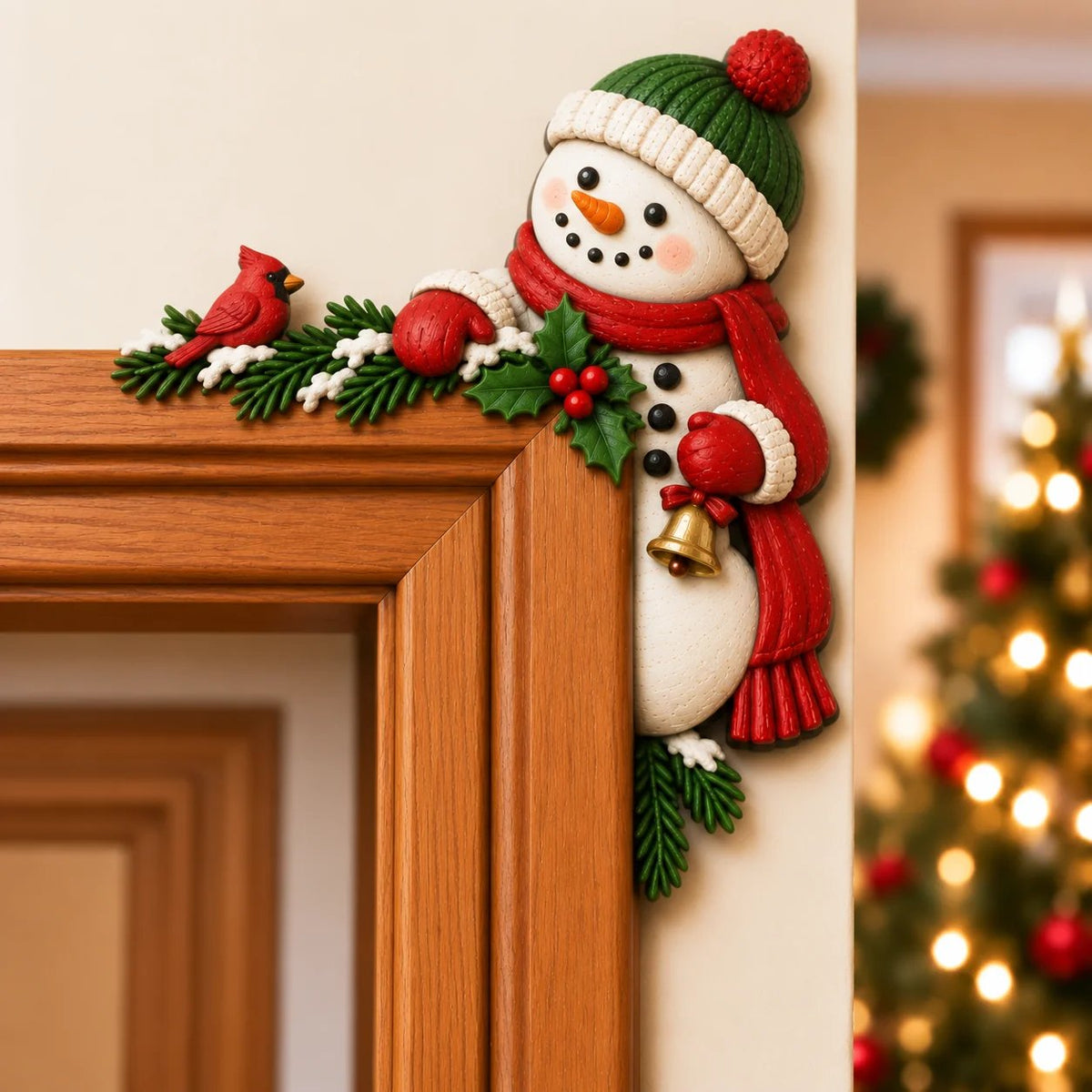 ⏰DERNIER JOUR : 50 % DE RÉDUCTION 🎅 Décoration d'angle pour encadrement de porte « Peekaboo » de Noël