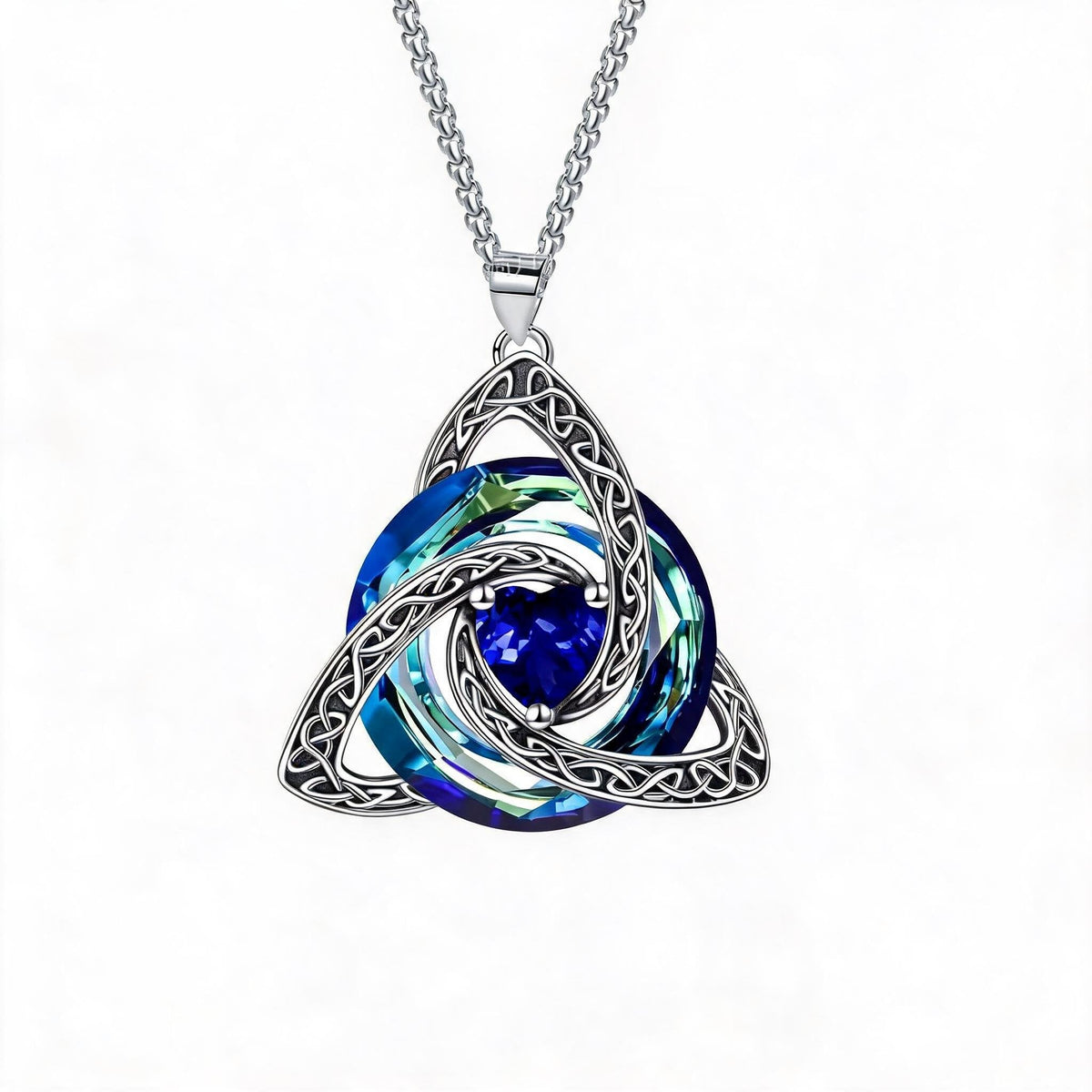 ✨Collier avec pierre de naissance et nœud celtique de la Trinité – Un symbole chargé de sens, représentant l'amour et le lien ❤️