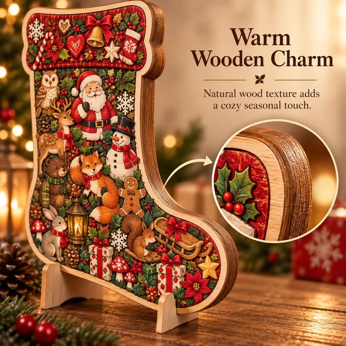 🎄Puzzle de Noël en bois avec support | 9 motifs festifs à assembler et à exposer 🧩
