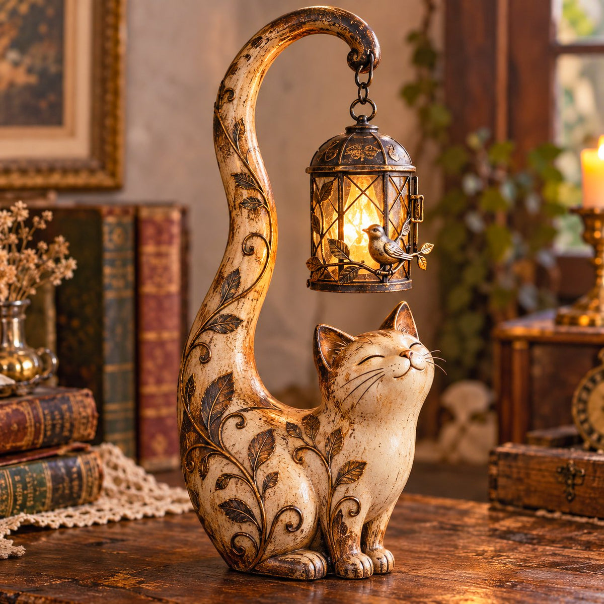 🐈‍⬛Lampe sculpturale vintage en forme de chat – Un petit gardien de la chaleur, des souvenirs et des coins douillets✨