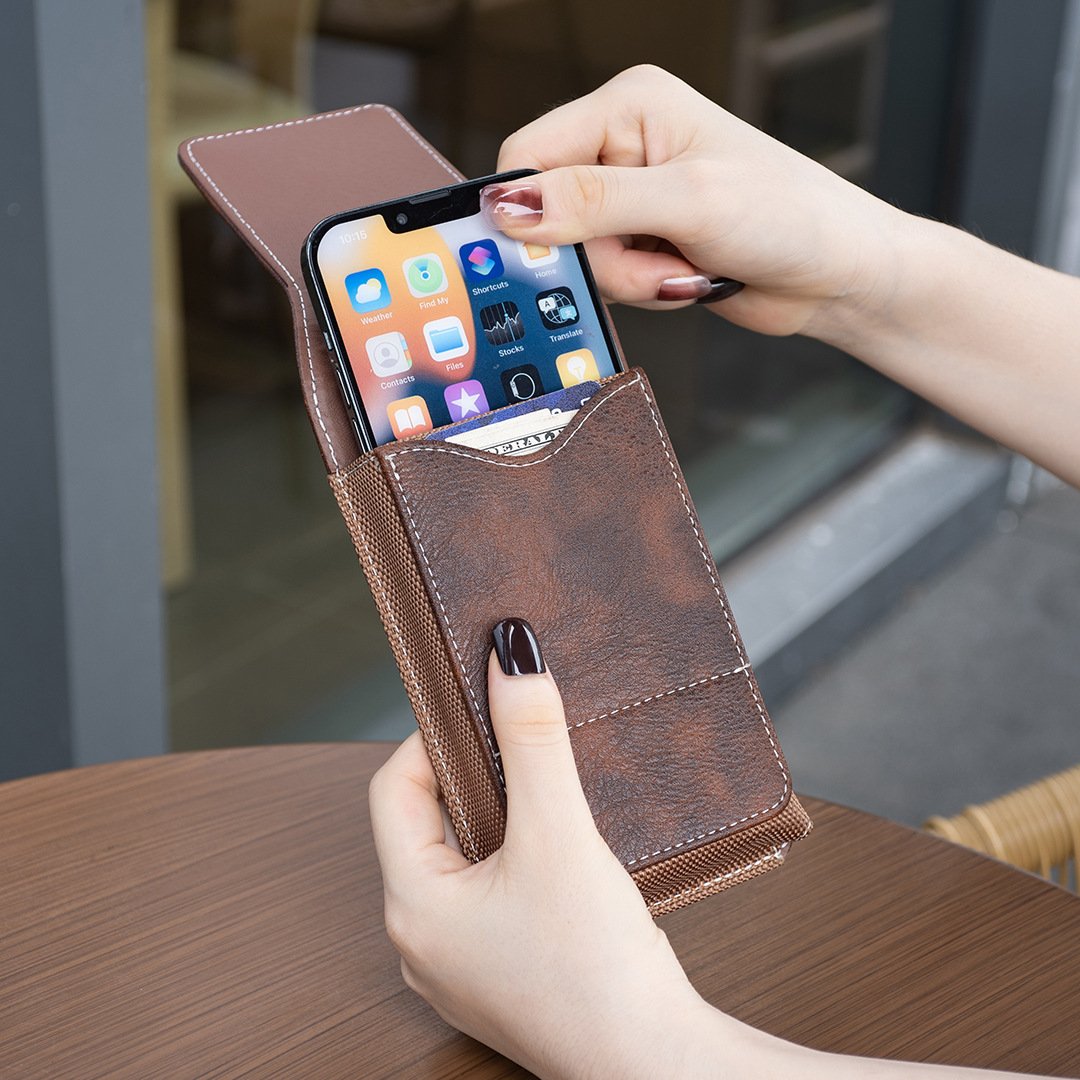 ⚡Grande promotion | Étui pour téléphone portable à porter à la ceinture 📱 Étui en cuir à plusieurs poches avec porte-cartes