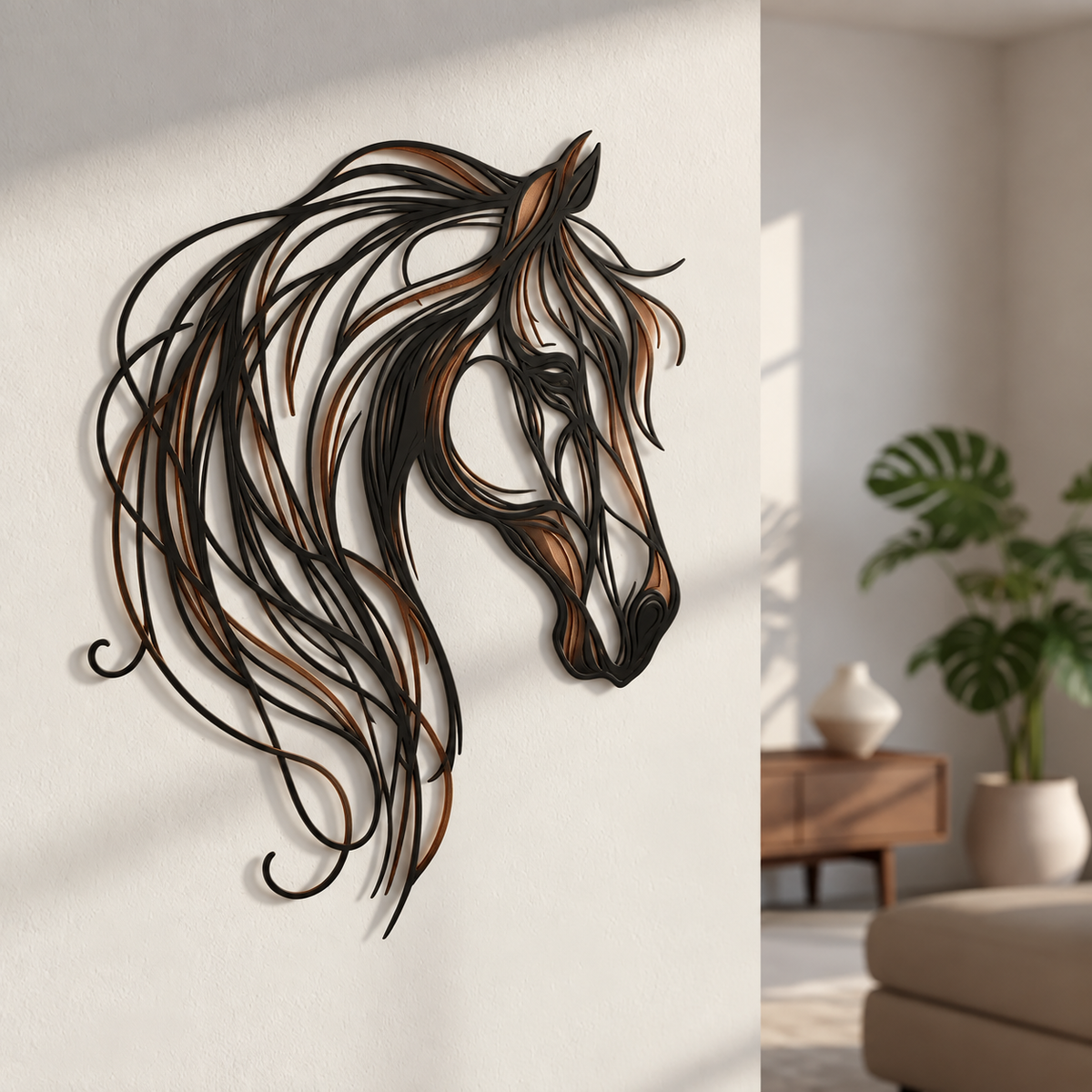 🐎Décoration murale en métal ajouré représentant une tête de cheval