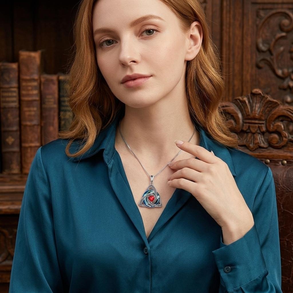 ✨Collier avec pierre de naissance et nœud celtique de la Trinité – Un symbole chargé de sens, représentant l'amour et le lien ❤️