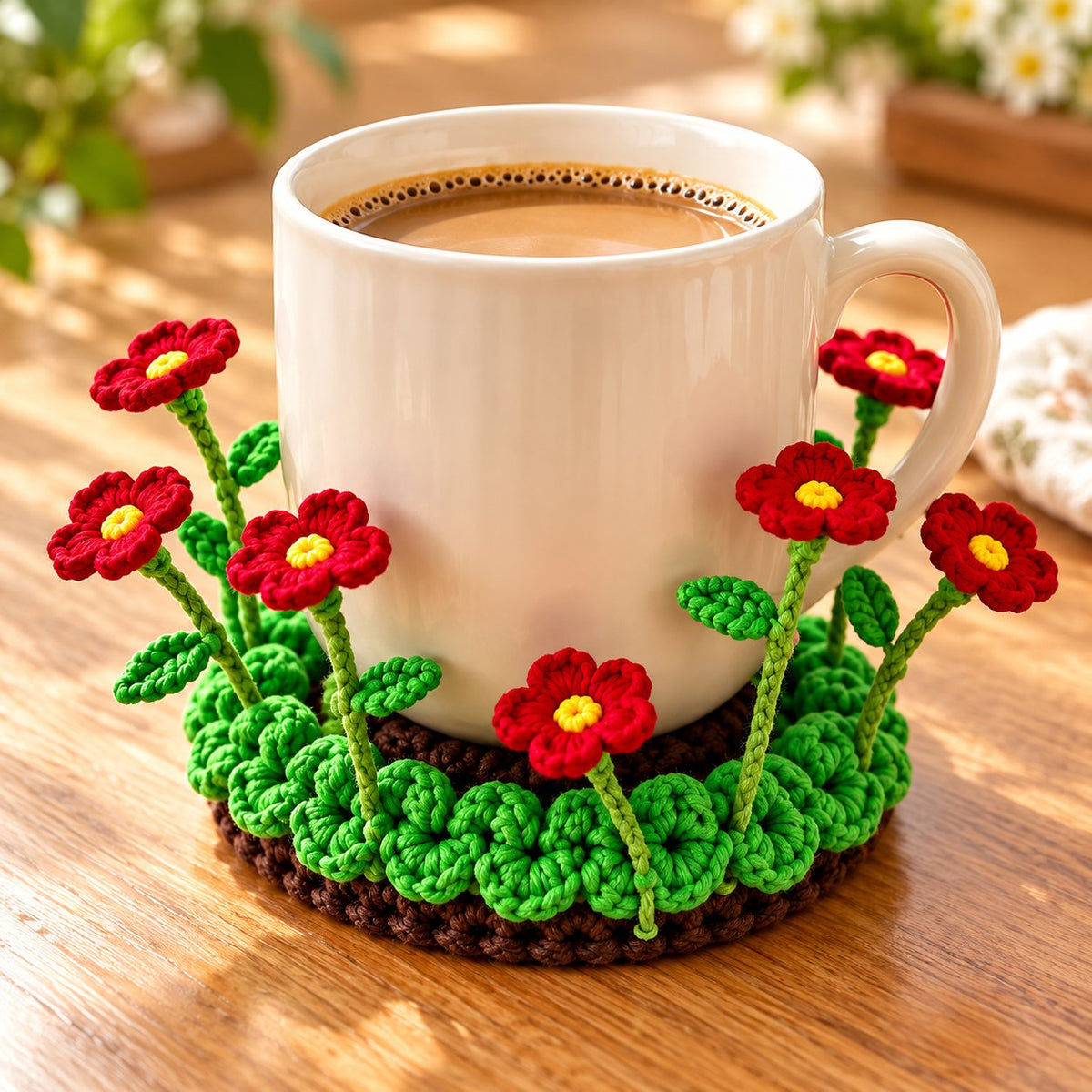 🌸50 % DE RÉDUCTION🌸 Sous-verre floral au crochet fait main | Everlasting Table Art 🌸