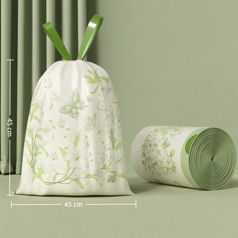 Sac poubelle à motif extra-épais, sans déchirures, avec cordon de serrage