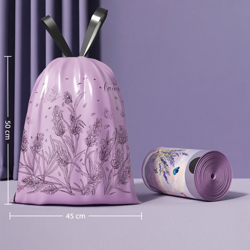 Sac poubelle à motif extra-épais, sans déchirures, avec cordon de serrage