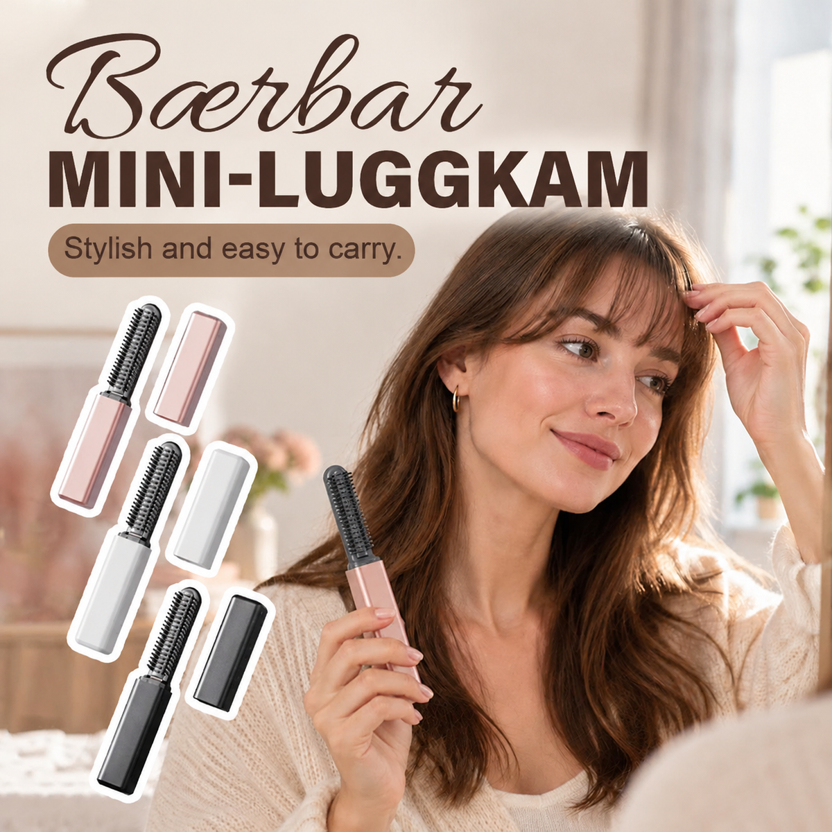 ✨ Peigne chauffant sans fil compact – L'accessoire indispensable pour coiffer votre frange !