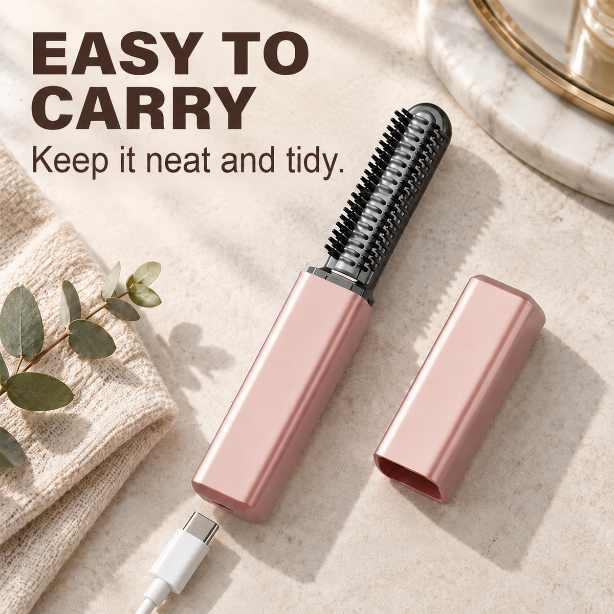 ✨ Peigne chauffant sans fil compact – L'accessoire indispensable pour coiffer votre frange !