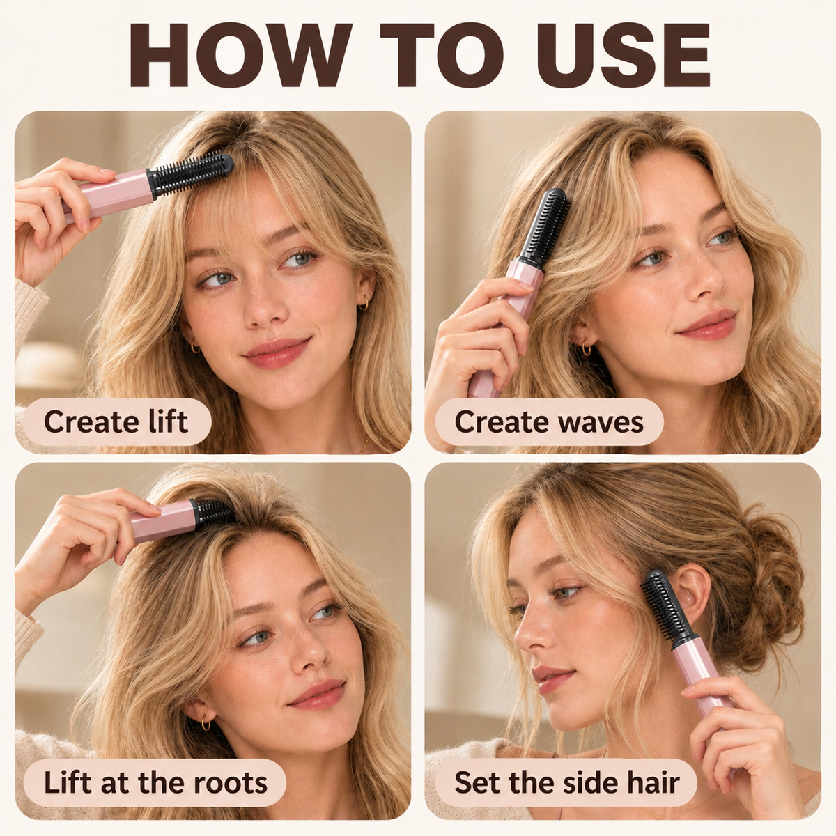 ✨ Peigne chauffant sans fil compact – L'accessoire indispensable pour coiffer votre frange !