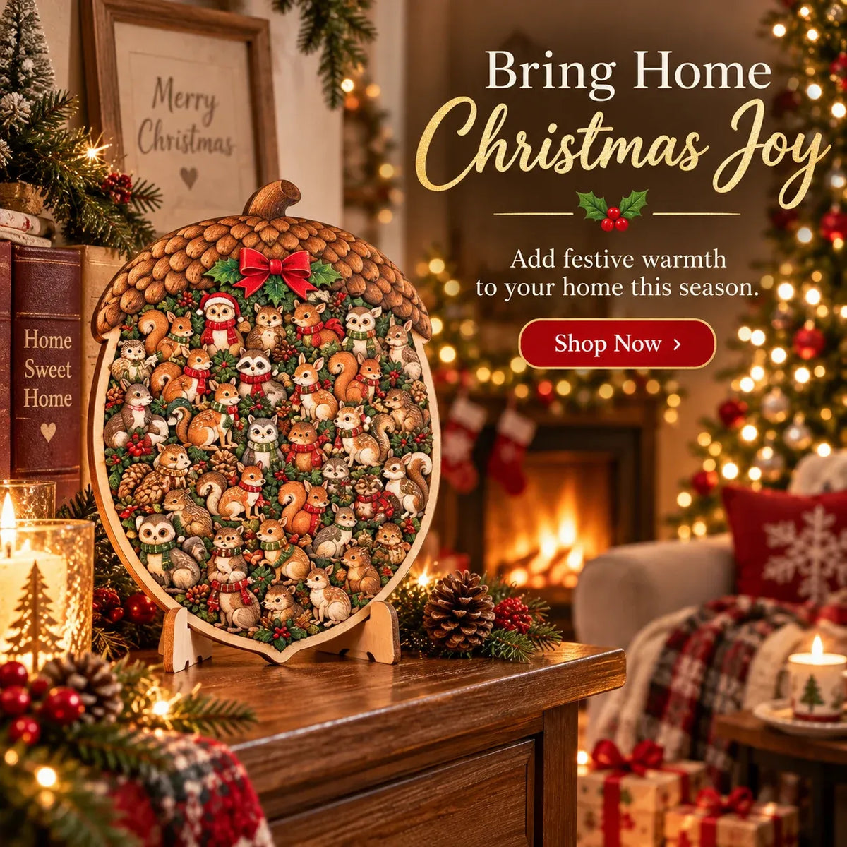 🎄Puzzle de Noël en bois avec support | 9 motifs festifs à assembler et à exposer 🧩