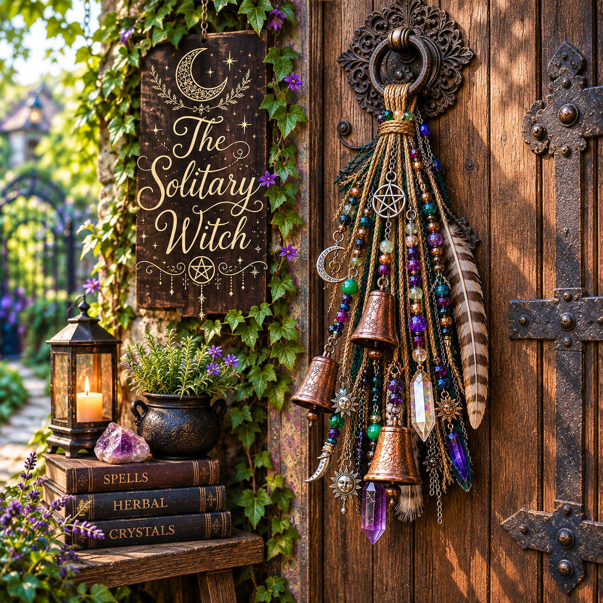 🔮Clochette de décoration pour porte sur le thème des sorcières | 🌙Clochettes, cristaux et décorations suspendues sur le thème du ciel