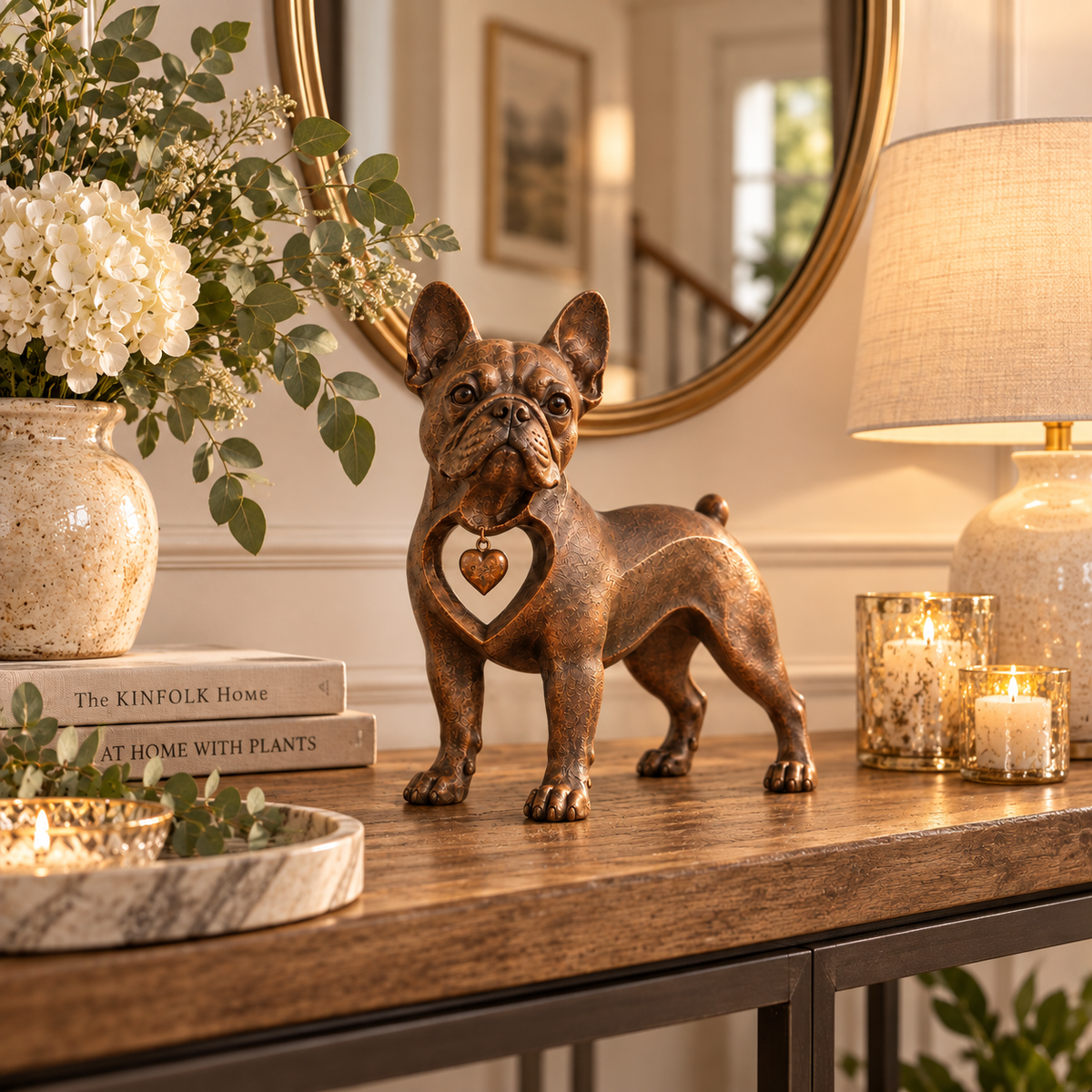⭐Sculpture de bouledogue français de style rétro classique — Le coup de foudre !