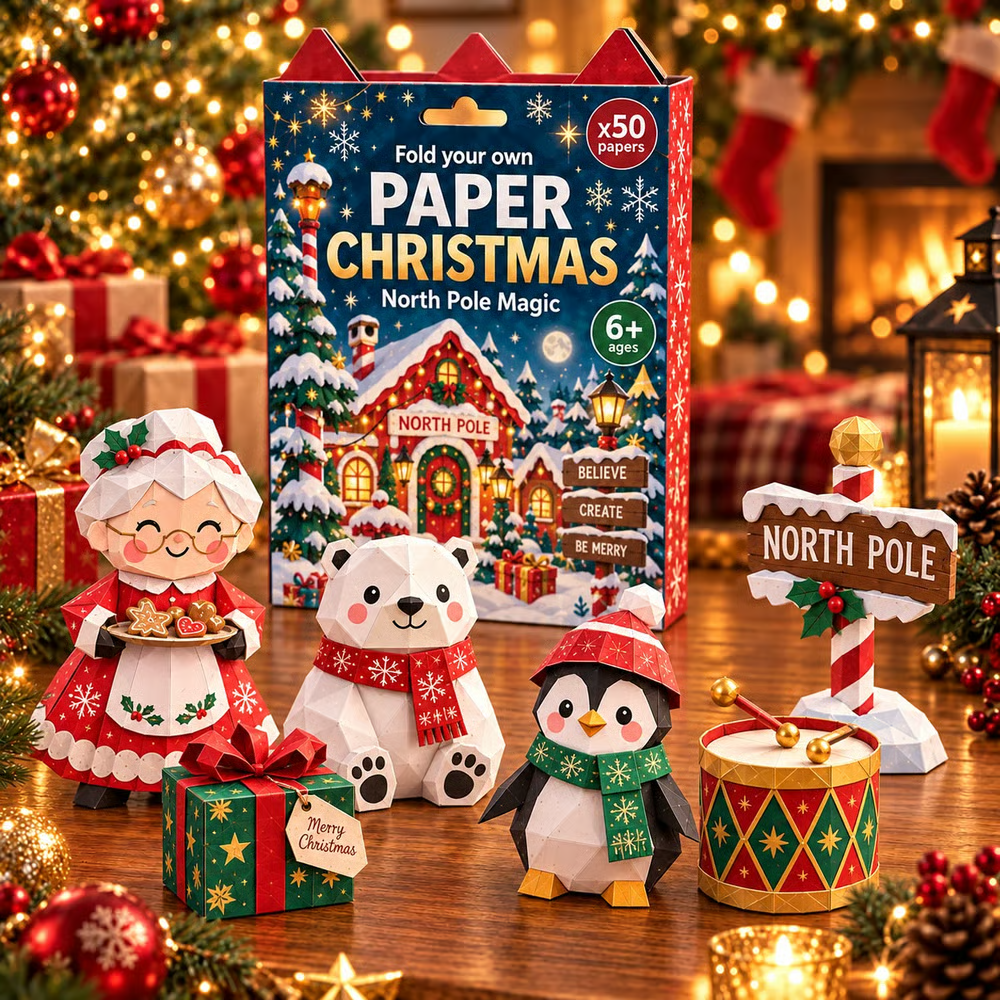 🎄Kit de bricolage de Noël en papier – 250 feuilles, 5 thèmes festifs🌟