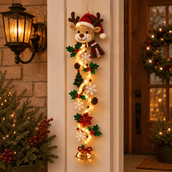 🎄 Accroche-porte de Noël lumineux ✨ Décoration festive pour la maison
