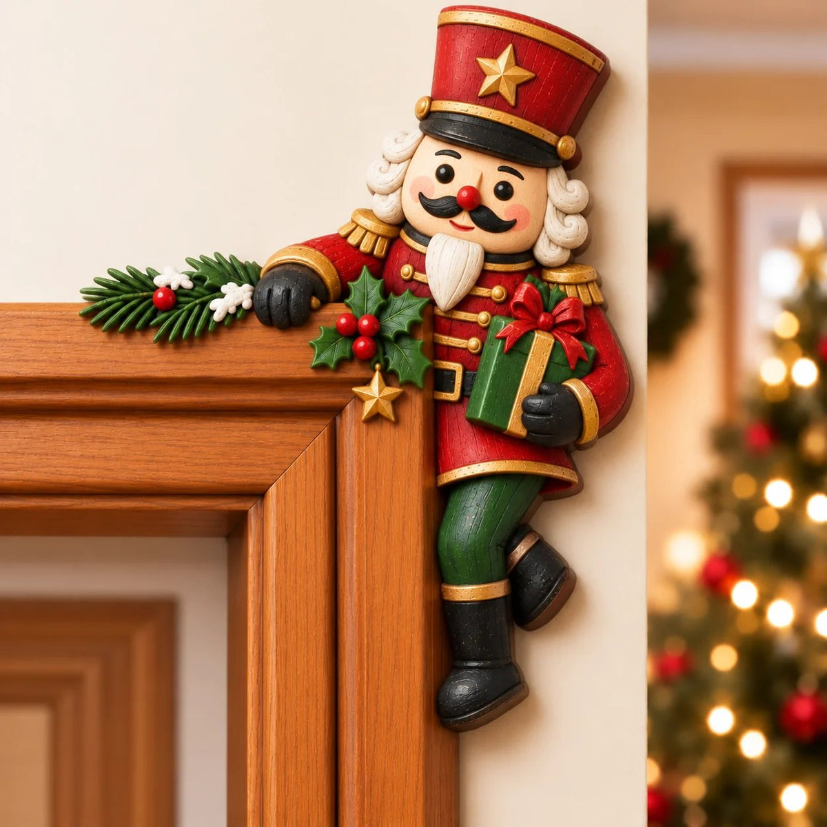 ⏰DERNIER JOUR : 50 % DE RÉDUCTION 🎅 Décoration d'angle pour encadrement de porte « Peekaboo » de Noël
