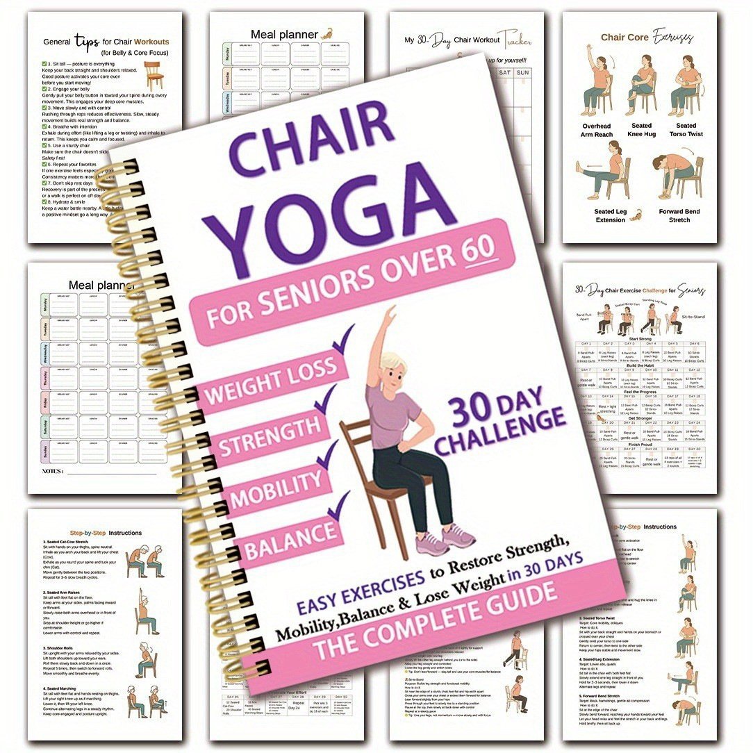 Le guide complet du yoga sur chaise pour les seniors : plus de 40 exercices simples avec une résistance légère pour retrouver force, mobilité et équilibre… et perdre du poids