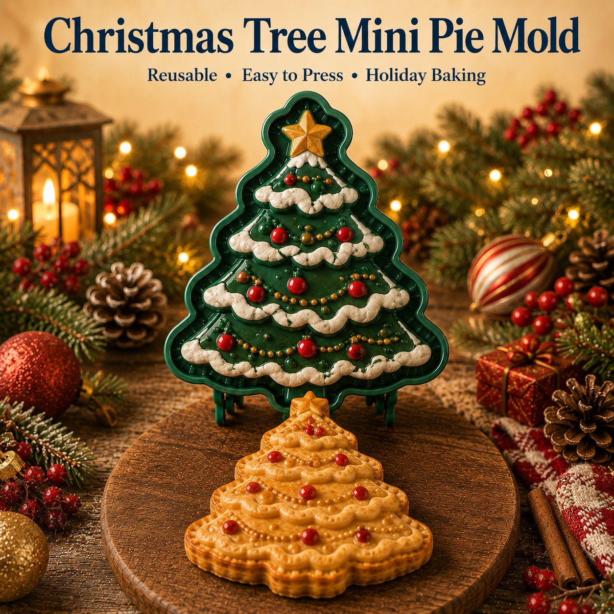 🎄  Collection de 8 moules à mini-tartes de Noël