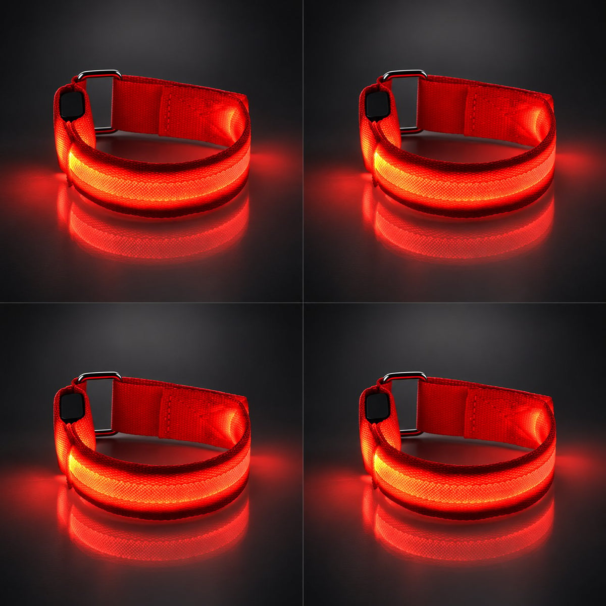 🐎 Sangles de jambe LED pour cheval – Lot de 4 | Feux de sécurité rechargeables pour l'équitation de nuit ✨