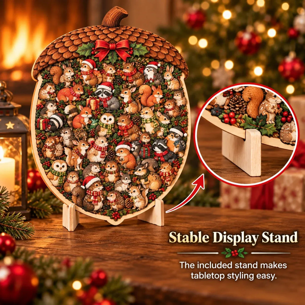 🎄Puzzle de Noël en bois avec support | 9 motifs festifs à assembler et à exposer 🧩