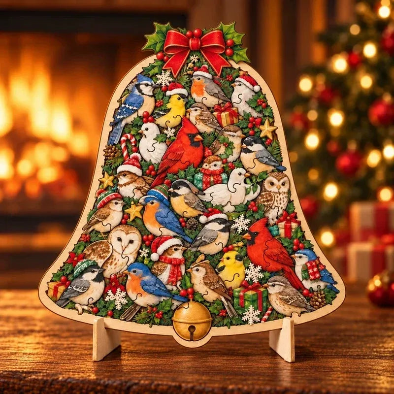 🎄Puzzle de Noël en bois avec support | 9 motifs festifs à assembler et à exposer 🧩