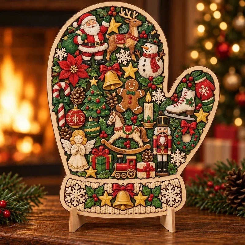 🎄Puzzle de Noël en bois avec support | 9 motifs festifs à assembler et à exposer 🧩
