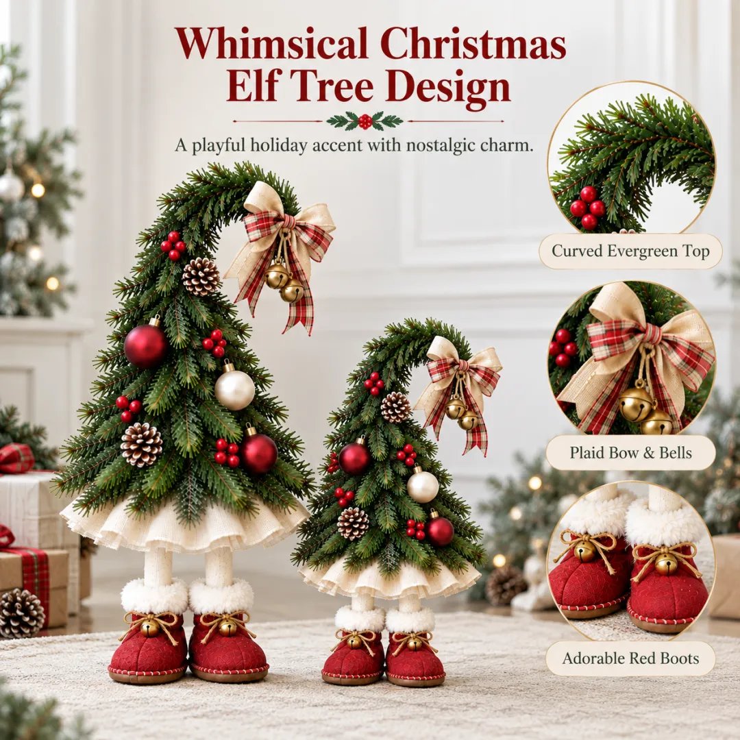 🎉Décoration de sapin fantaisiste sur le thème des lutins de Noël