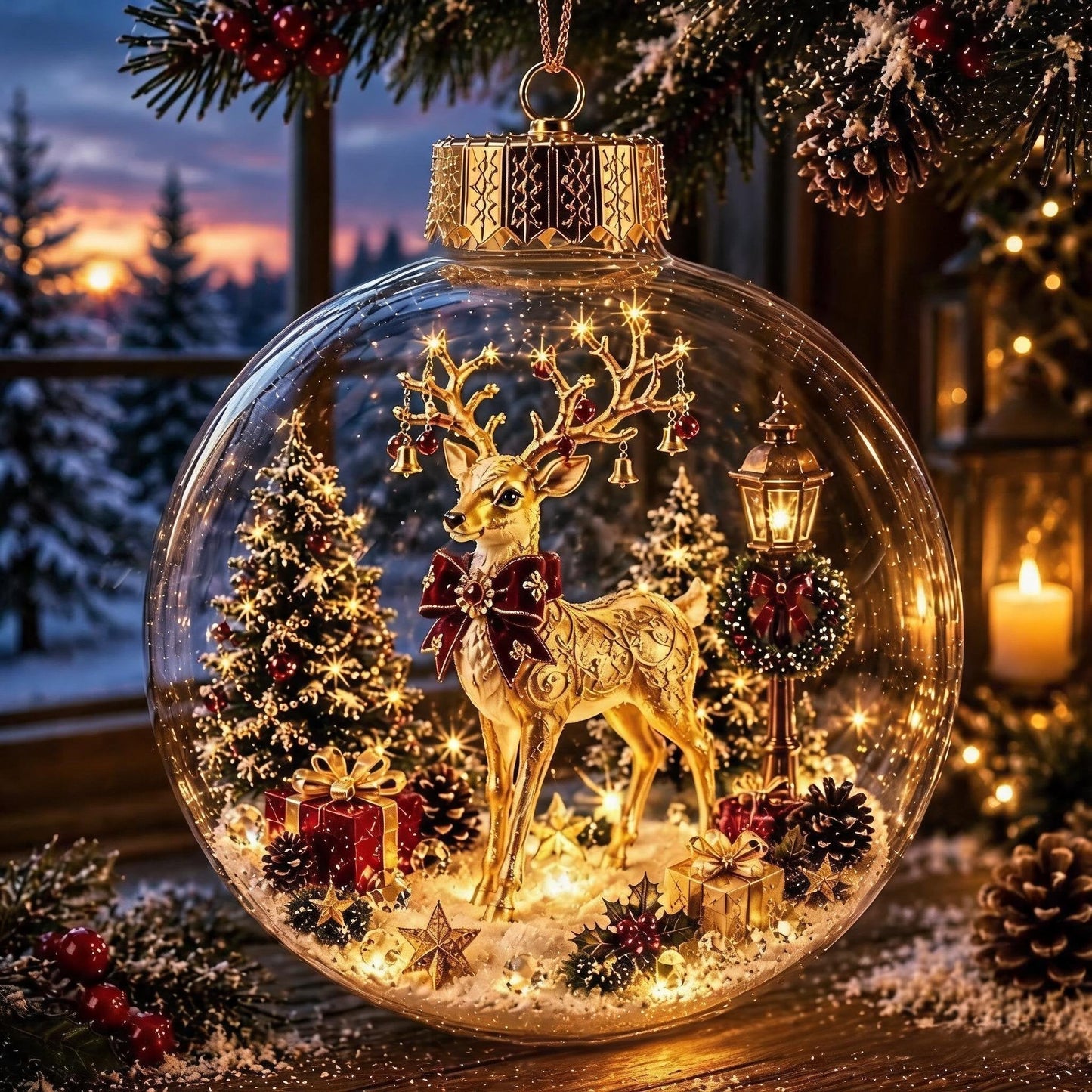 🎄Décoration de Noël lumineuse en forme de diorama – Un petit monde hivernal dans la paume de votre main👼
