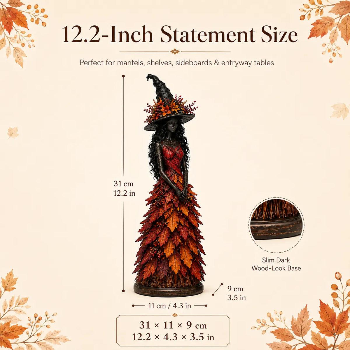 💥DERNIER JOUR : 50 % DE RÉDUCTION - 🧙 Figurine « Sorcière d'automne enchantée » (📦 Achat de 3 articles : livraison gratuite)