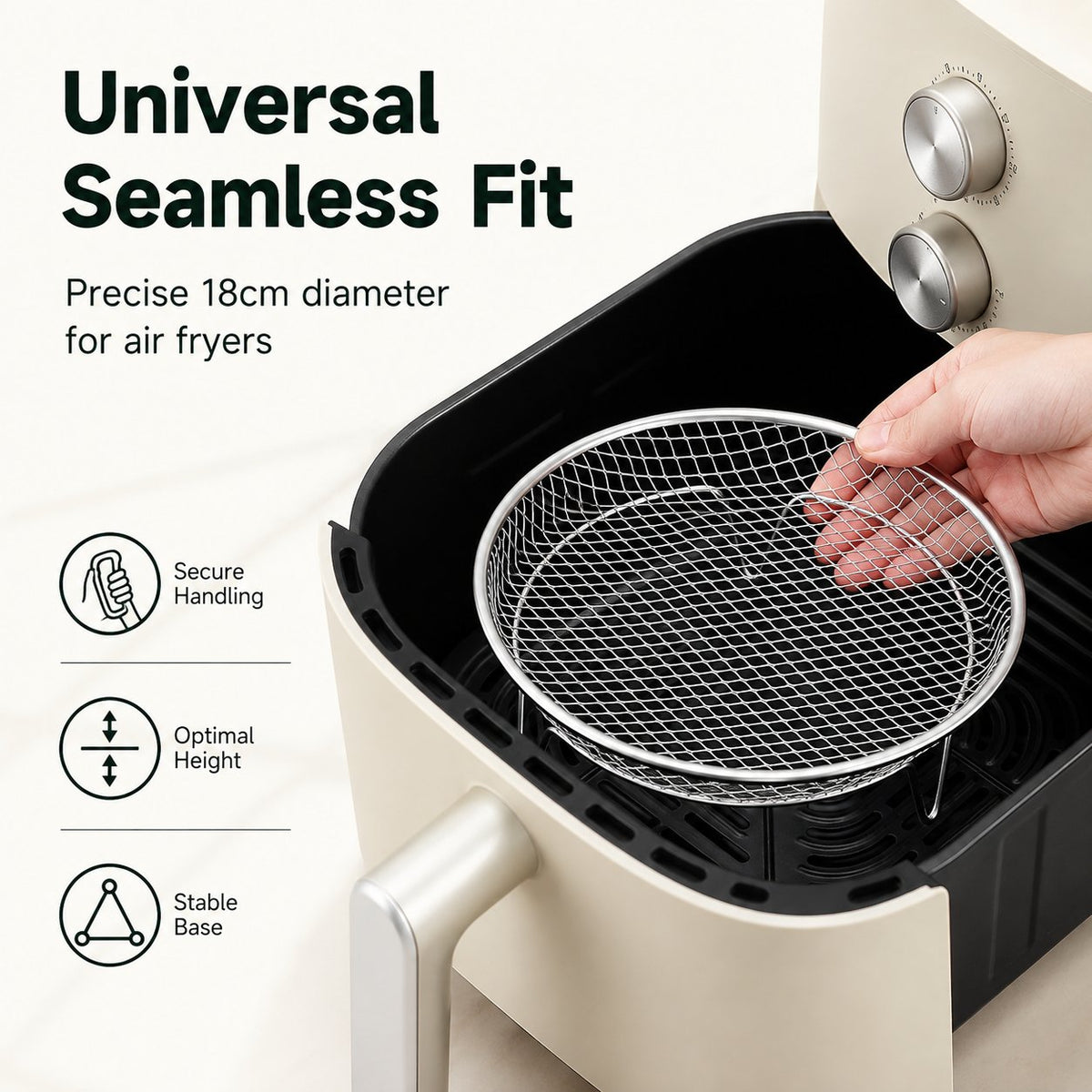 🔥🥘 Grille en acier inoxydable pour friteuse à air chaud – Croustillant sans effort