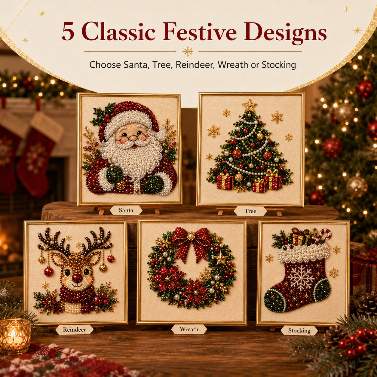 🧘Détendant et adapté aux débutants - 🎨💎Kit de peinture aux perles « Diamond Painting » de Noël à réaliser soi-même