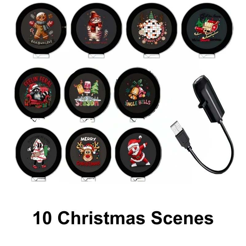 Projecteur de Noël HD « Plug-&-Play » – 6 ou 10 scènes festives