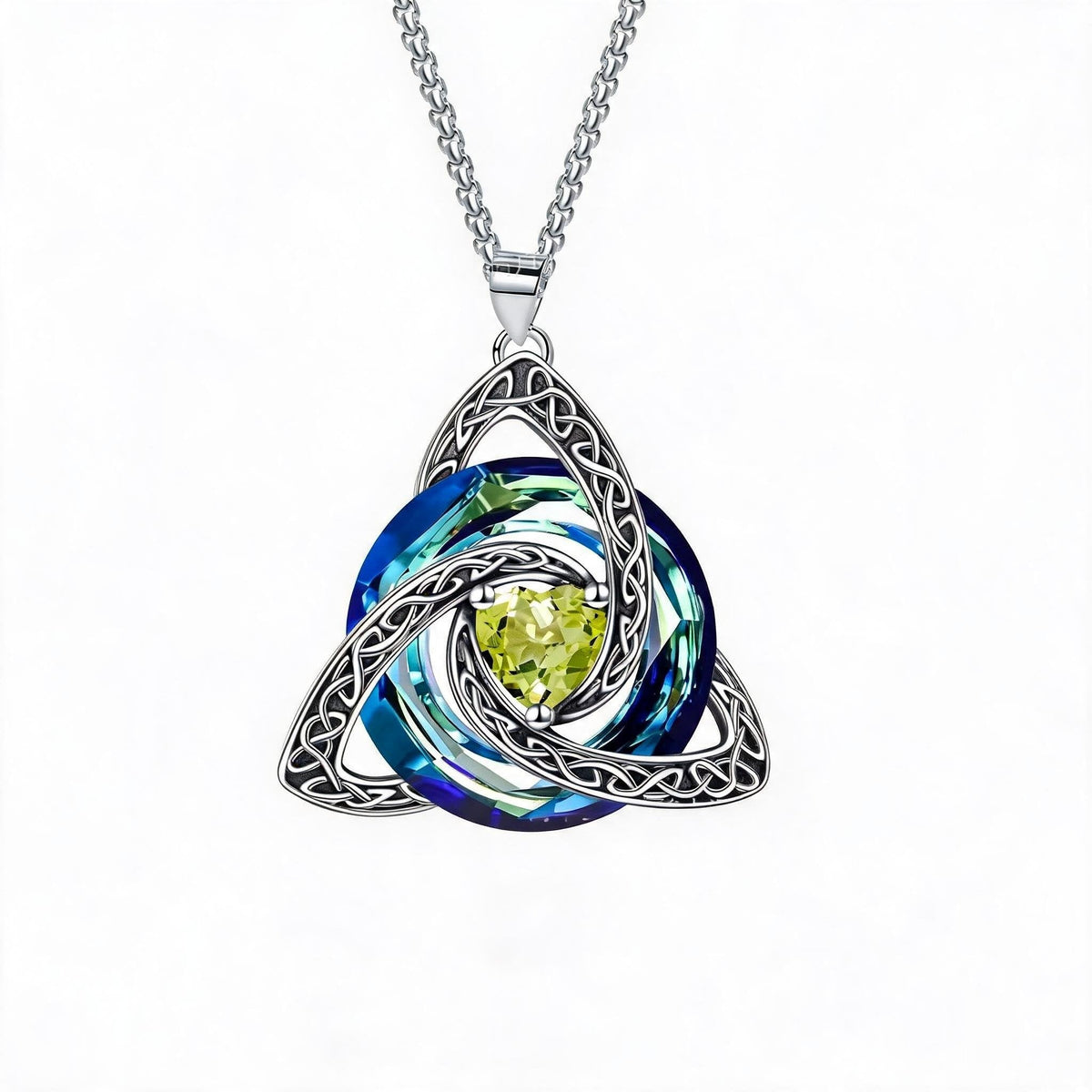 ✨Collier avec pierre de naissance et nœud celtique de la Trinité – Un symbole chargé de sens, représentant l'amour et le lien ❤️