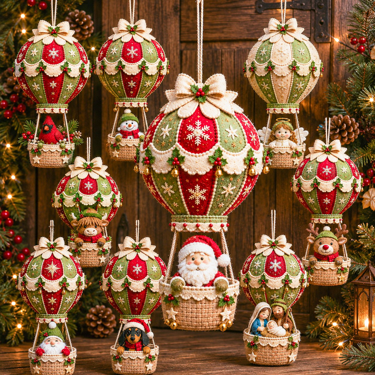 🎈 Kit de bricolage pour réaliser une décoration de Noël en forme de montgolfière à suspendre