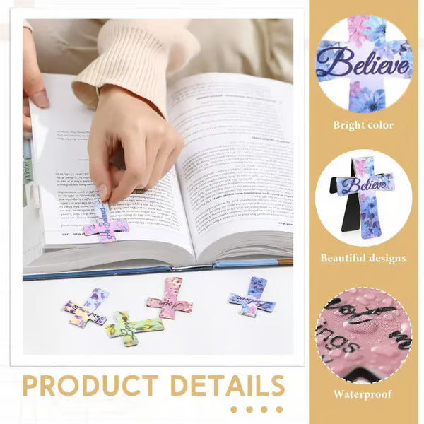 📖magnetic cross bookmarks - Cadeau parfait pour les études bibliques, les enseignants et les étudiants 🌸✝️